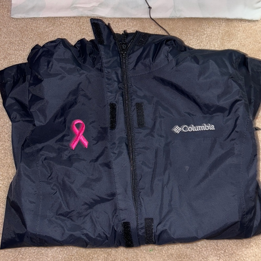 Black Hooded Columbia Rain Jacket